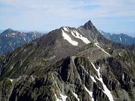 北哺山頂から槍、南岳