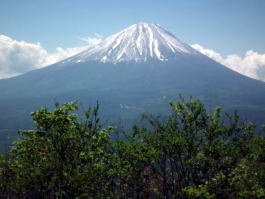 王岳山頂（1623m) 二等三角点、富士山方向が開け展望がよい